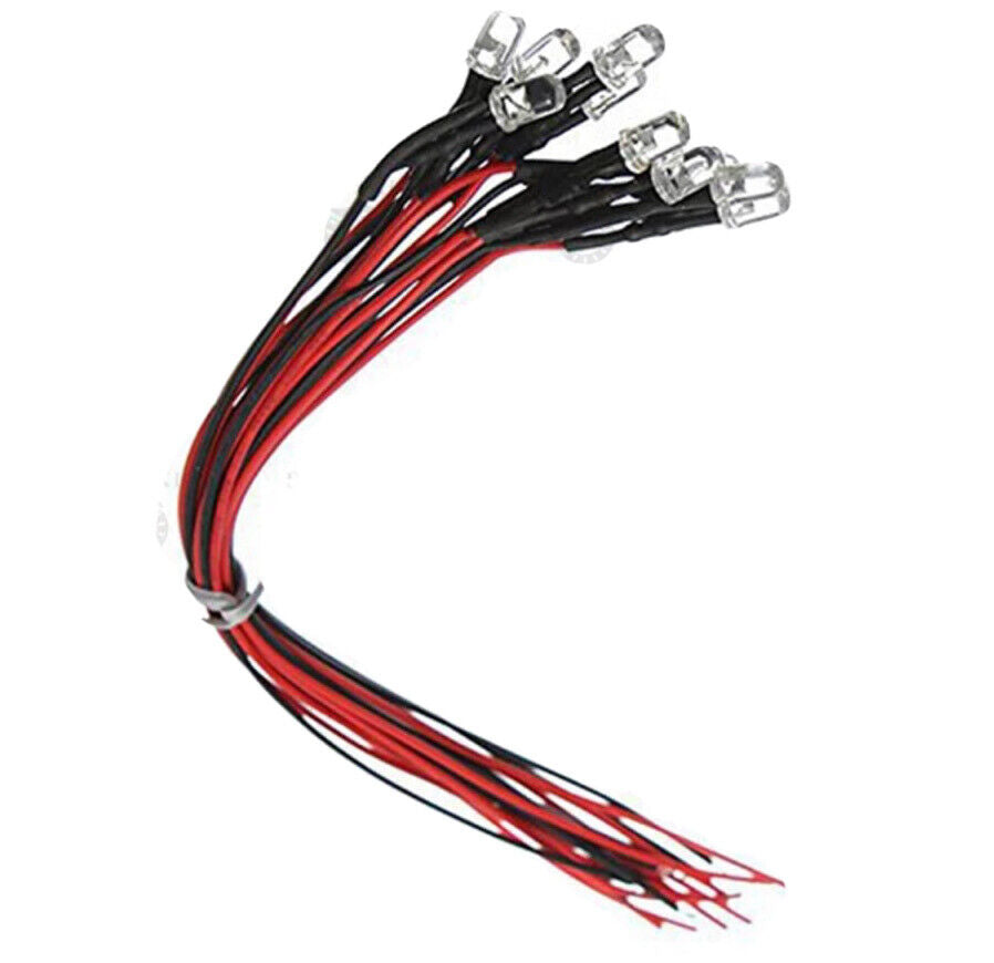 20 LED Flash 5mm Flat Top Rosso/Blu Con Resistenza 12V Inclusa – FF5 Amy – Aperti Ma Nuovi - Foto 2