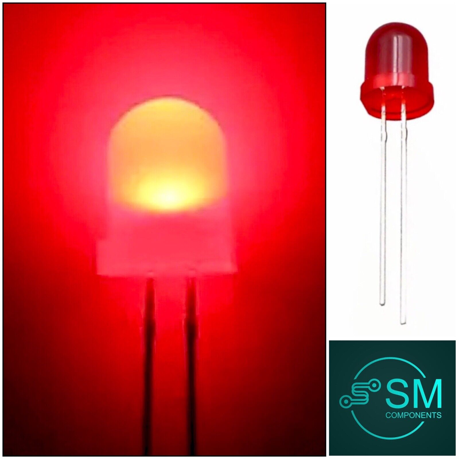 50pcs 8mm F8 RED Diffused LED Light Emitting Diode Super Bright LED 62 ...
