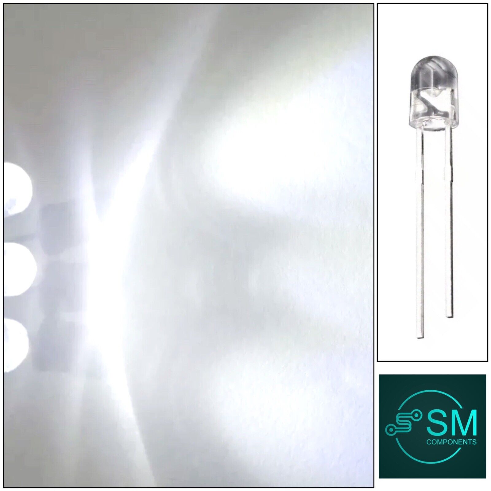 100pcs 4mm COOL WHITE Leds Light Emitting Diode Clear Round Head LED N ...