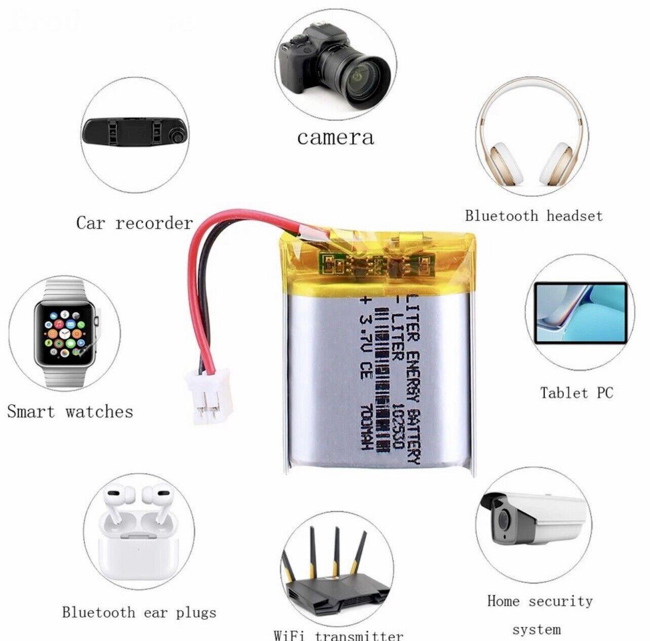 1 X Polymer Lithium Ion Battery LiPo 700mAh 3.7V 102530 10x25x30 Inc JST PH2.0