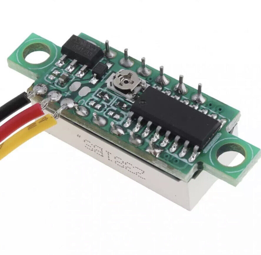 2PCS 0.28” DC 0-100V 3-Wire Voltage Meter Voltmeter With YELLOW LED Display