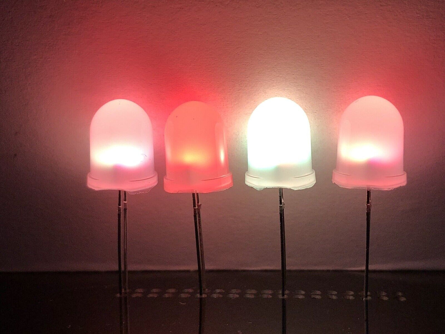 50PCS 10mm LED Light Emitting Diode RGB 7 Colour SLOW flash Round DIFFUSED Top