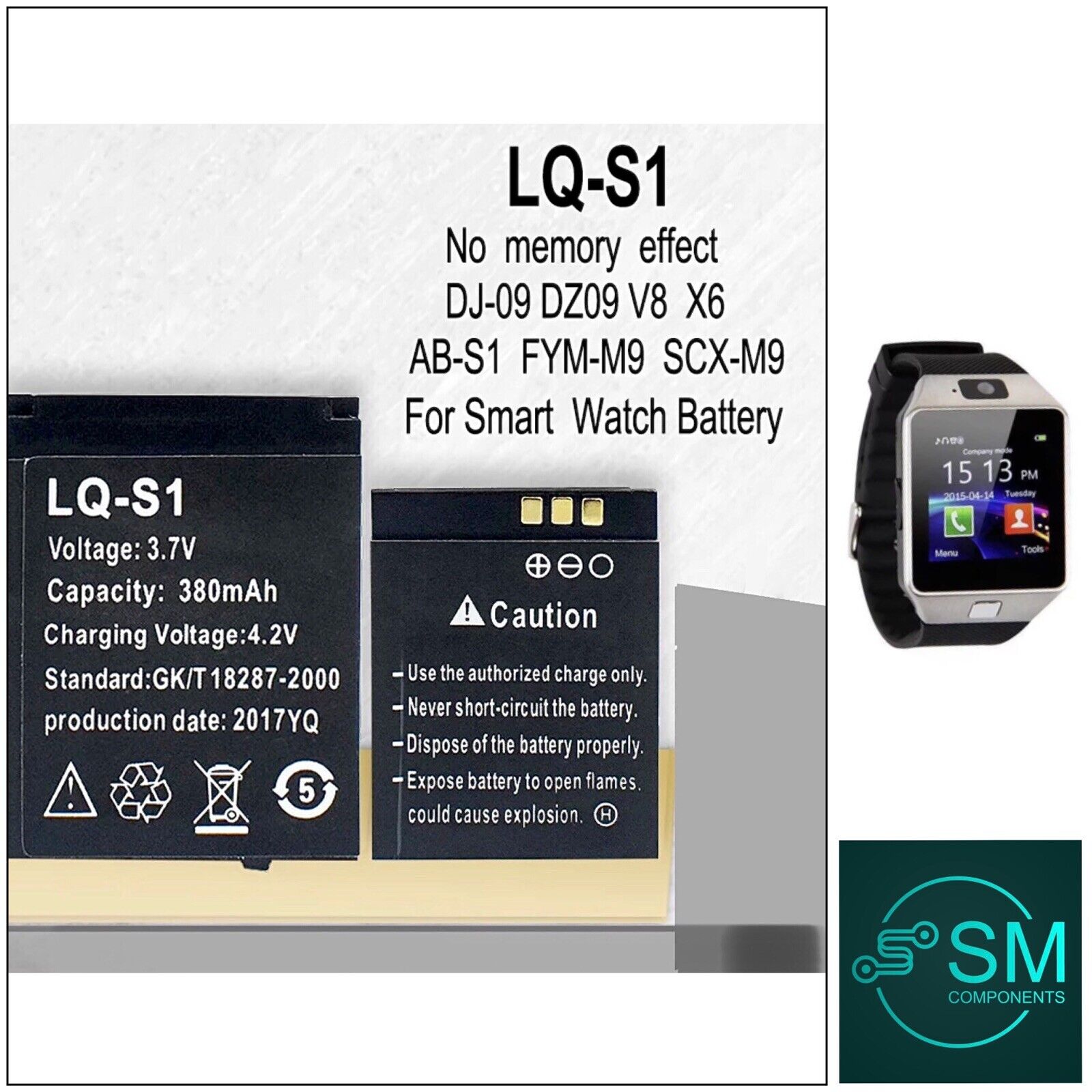 1-100PCS LQS1 3.7V 380mAh Batteria per Smartwatch DZ09 Batterie per DJ-09 V8 X6 AB-S1 SCX-M9 FYM-M9 GJD HKS-S1 LQ-S1 Bateria 44 1-100PCS LQS1 3.7V 380mAh Batteria per Smartwatch DZ09 Batterie per DJ-09 V8 X6 AB-S1 SCX-M9 FYM-M9 GJD HKS-S1 LQ-S1 Bateria 44
