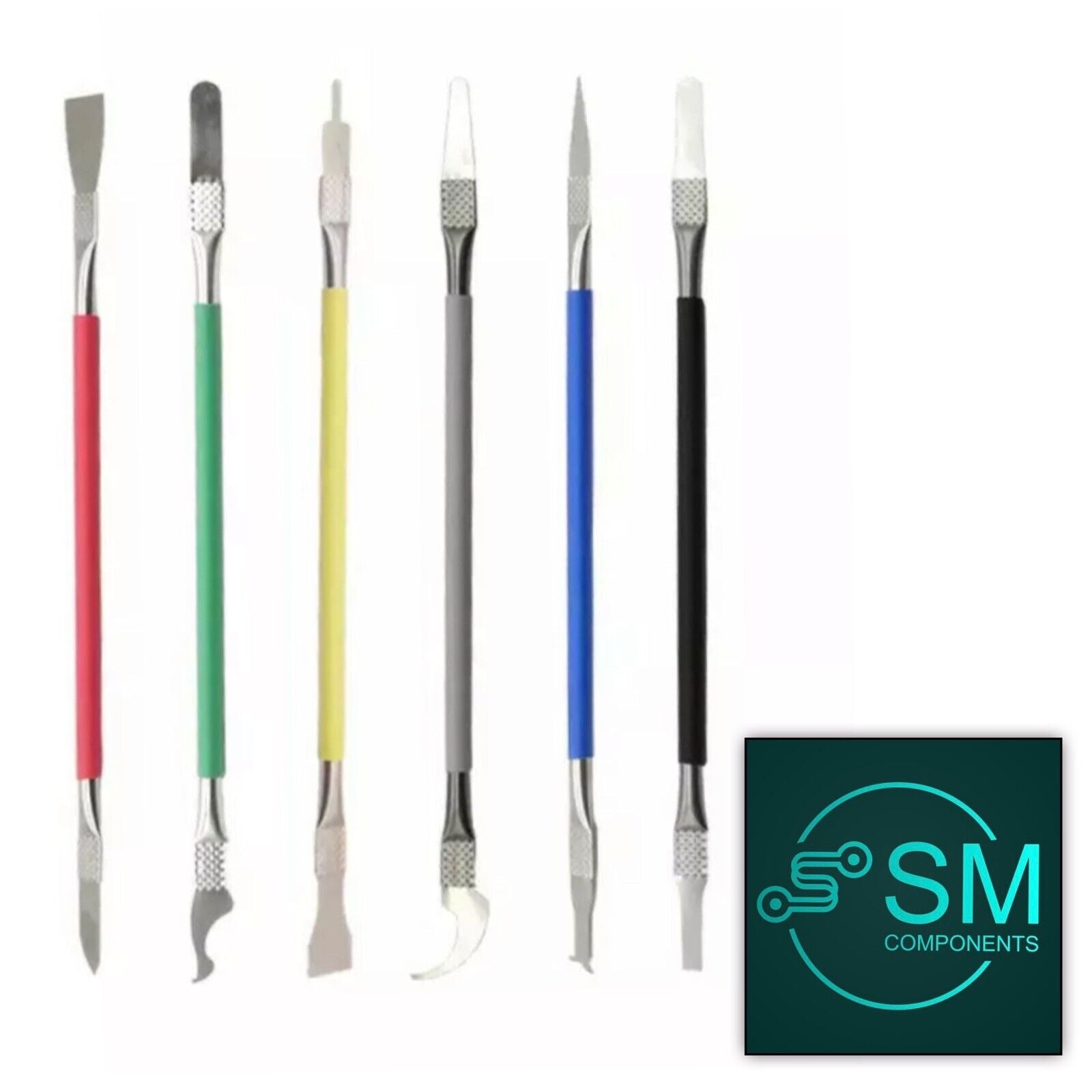 6PC Super Flexible Thin Metal Spudger Repair Opening Tool DIY Phones E ...