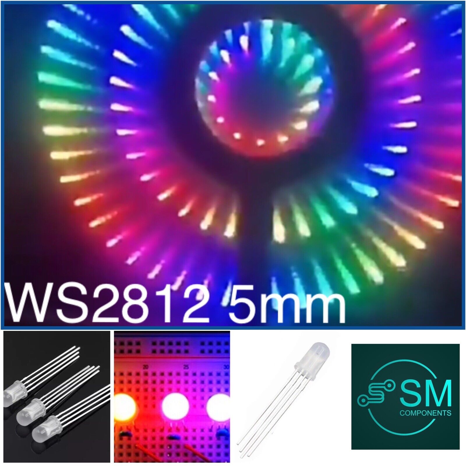 WS2812 F5 5mm RGB LED 30PCS WS2812-SK6812 NeoPixel Comp’ Light Emittin ...
