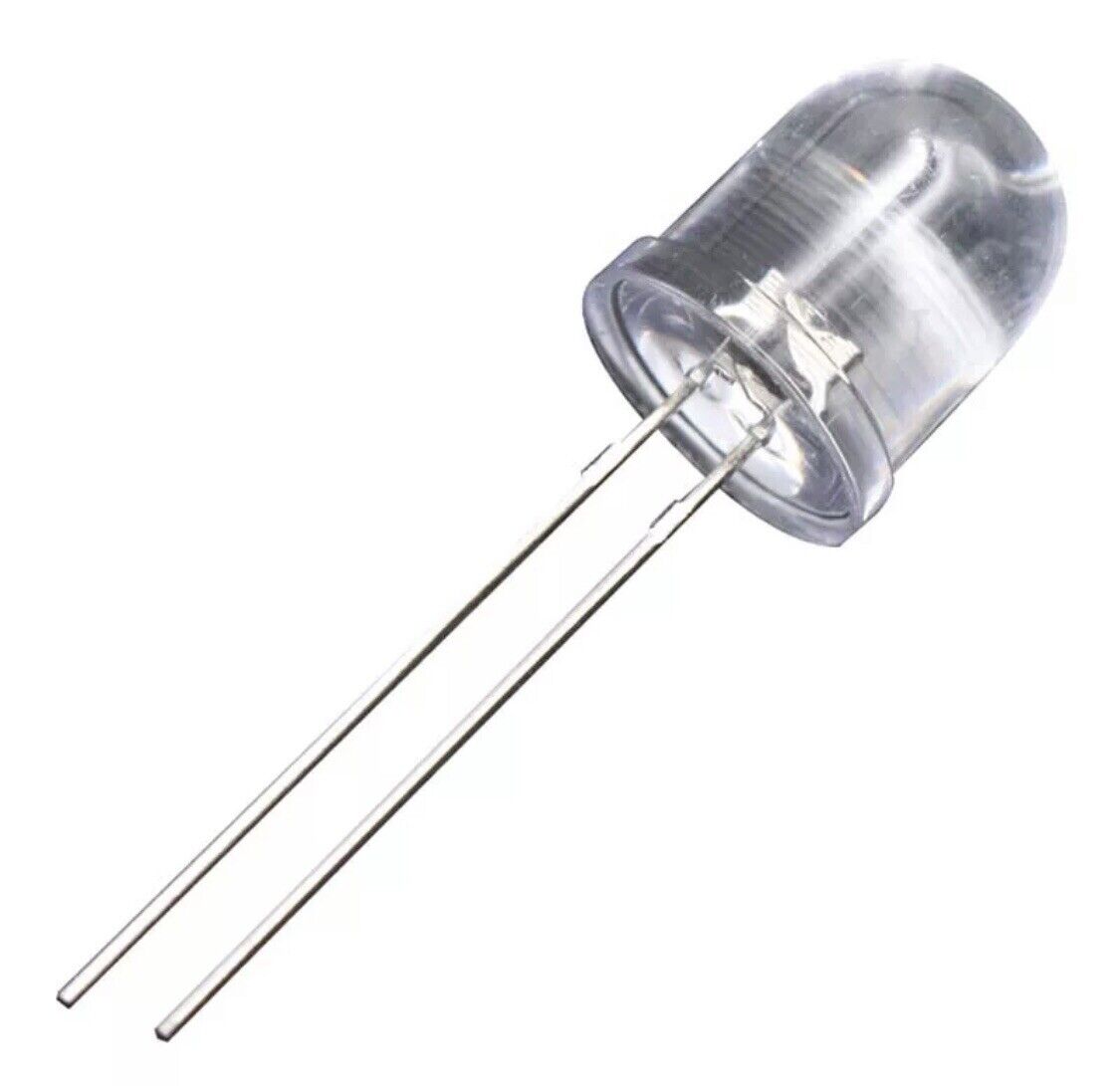 50pcs 8mm F8 UV Clear Round LED Light Emitting Diode Super Bright LED 395-405nm