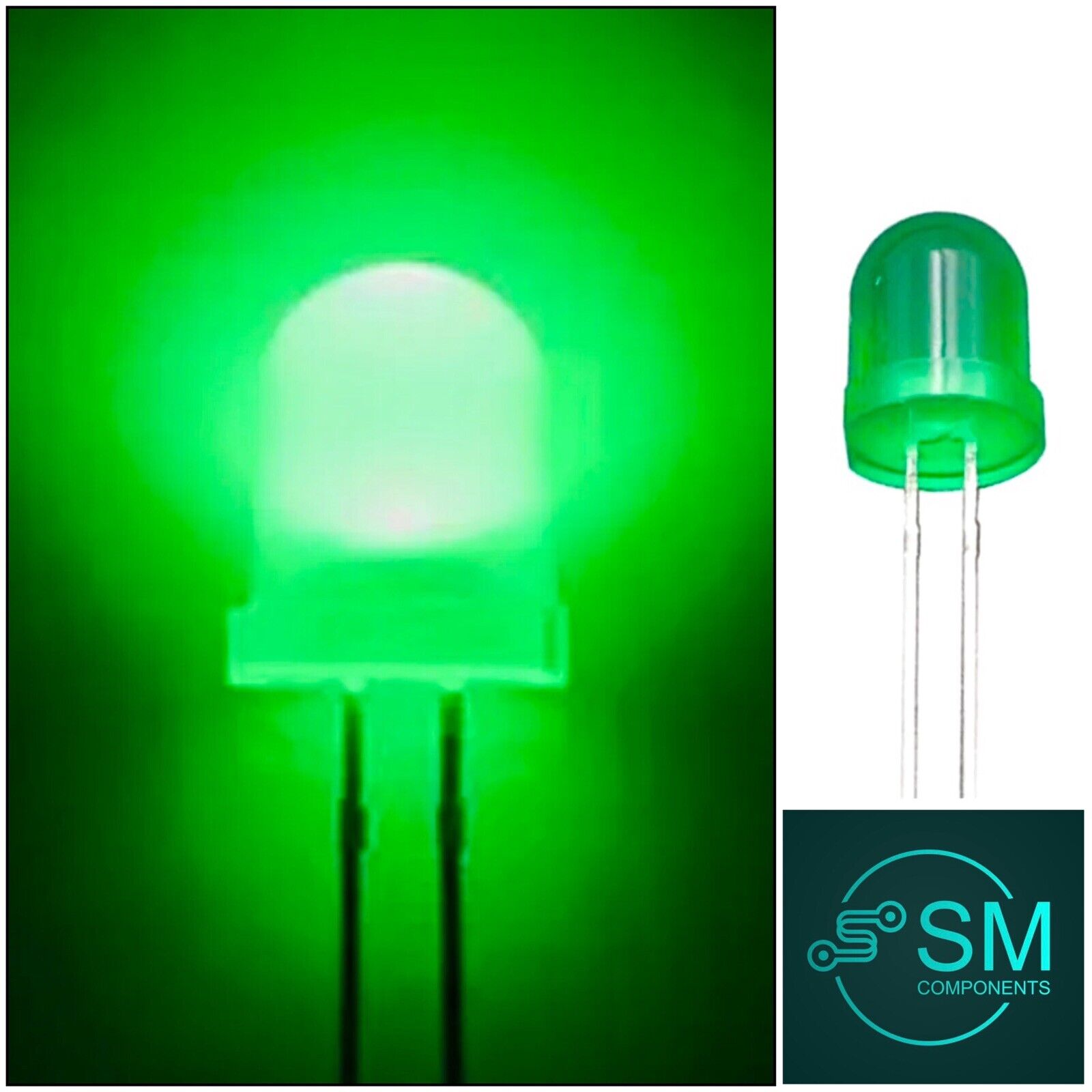 Green Led Diffused 50pcs 8mm F8 Green Diffused LED Light Emitting Diode Super Bright LED ...