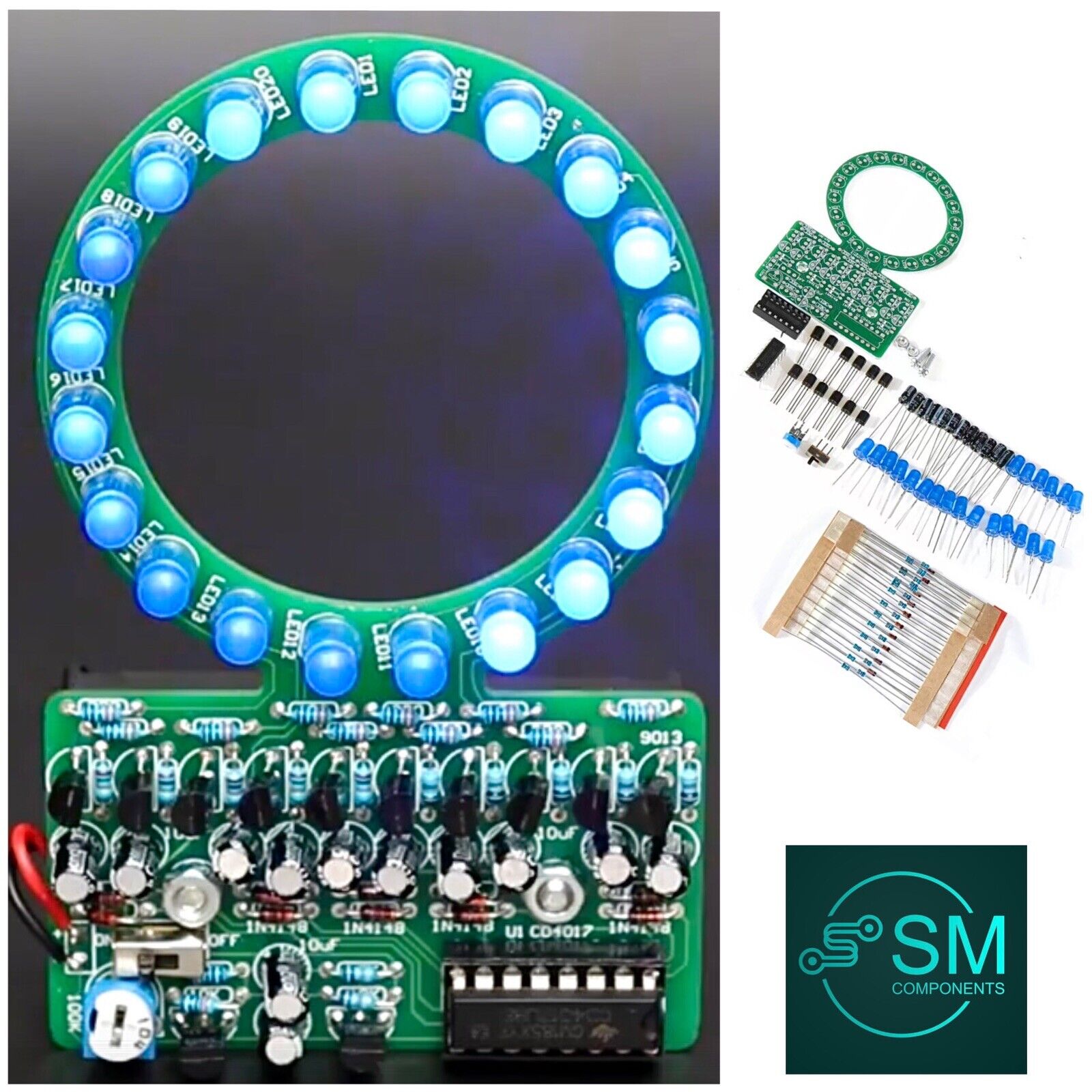 DIY Electronic Gradient LED Soldering Kit Tracking Fading LED Light DI ...
