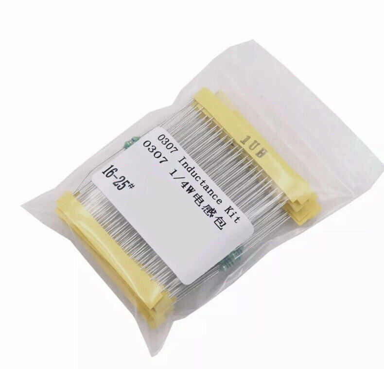 120pcs 1/4W 12 Values 0307 Inductor Kit 10% Tolerance DIY Assortment 1UH-1MH KIT