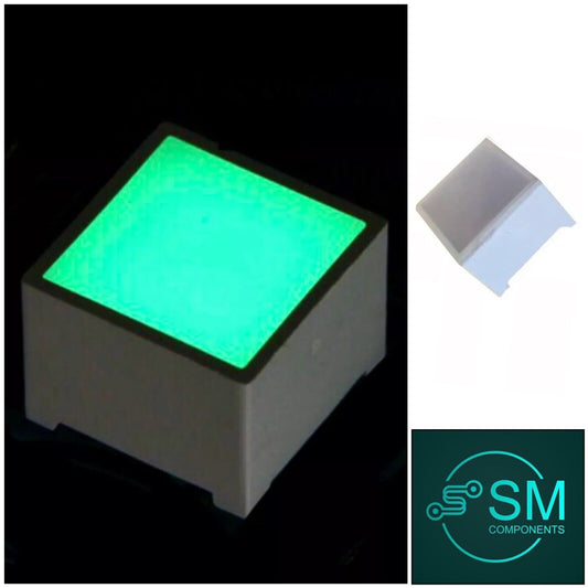 2PCS 15 X 15mm LED Block Diode GREEN 525nm Light Emitting Diodes For DIY Project