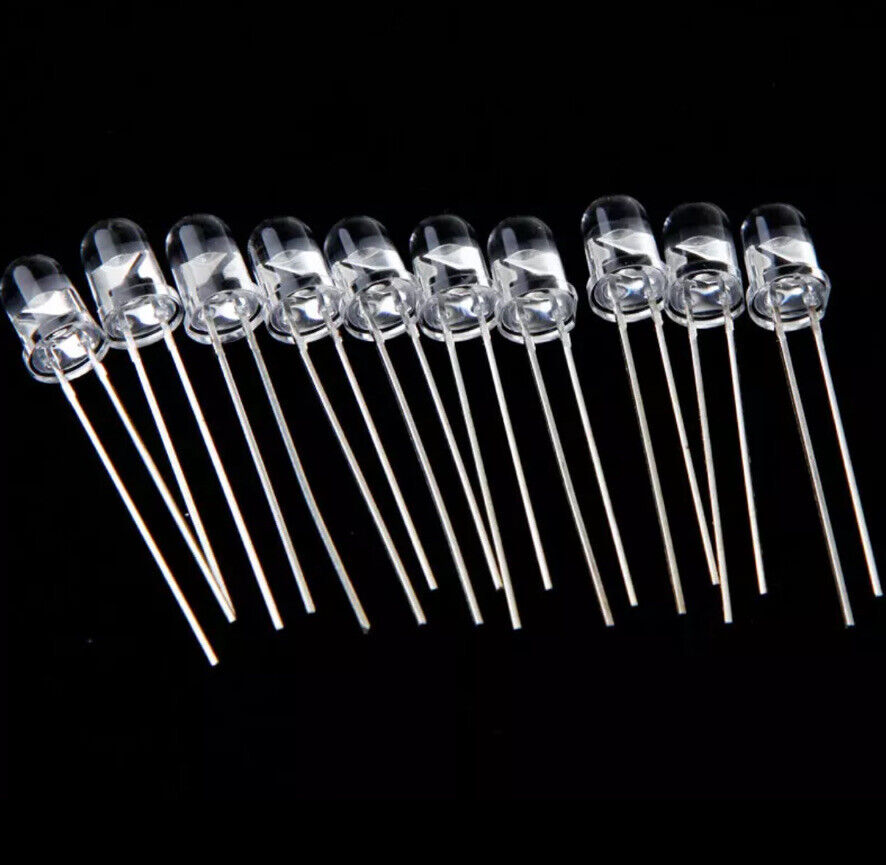 Lighthouse LEDs 10mm Pure Green Ultra Bright LED – 50 Pack, Water Clear, 11,000-13,000 Mcd