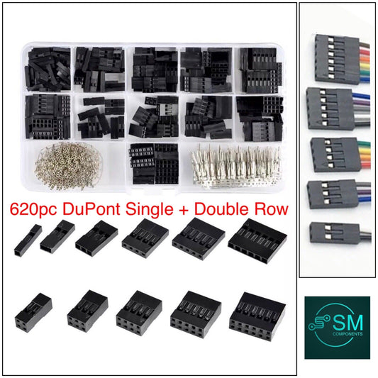 Dupont Wire Jumper and Header 620PCS Male+Female 2-12 Port Connector Housing Kit
