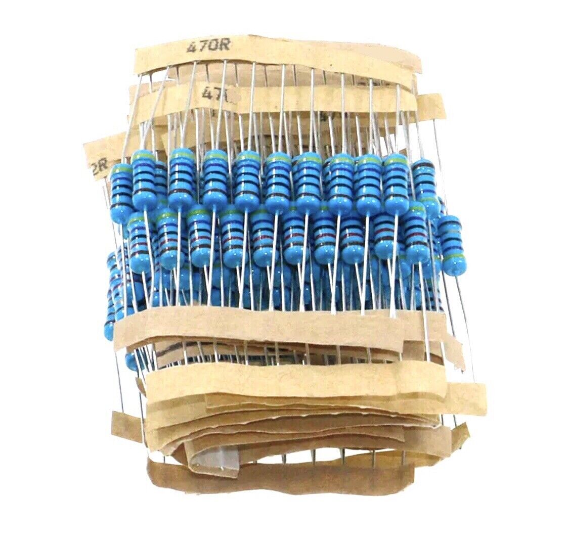 300PCS 1 Watt Metal Film Resistor Assortment Kit 30 Values 1% Precision 10Ω-1MΩ