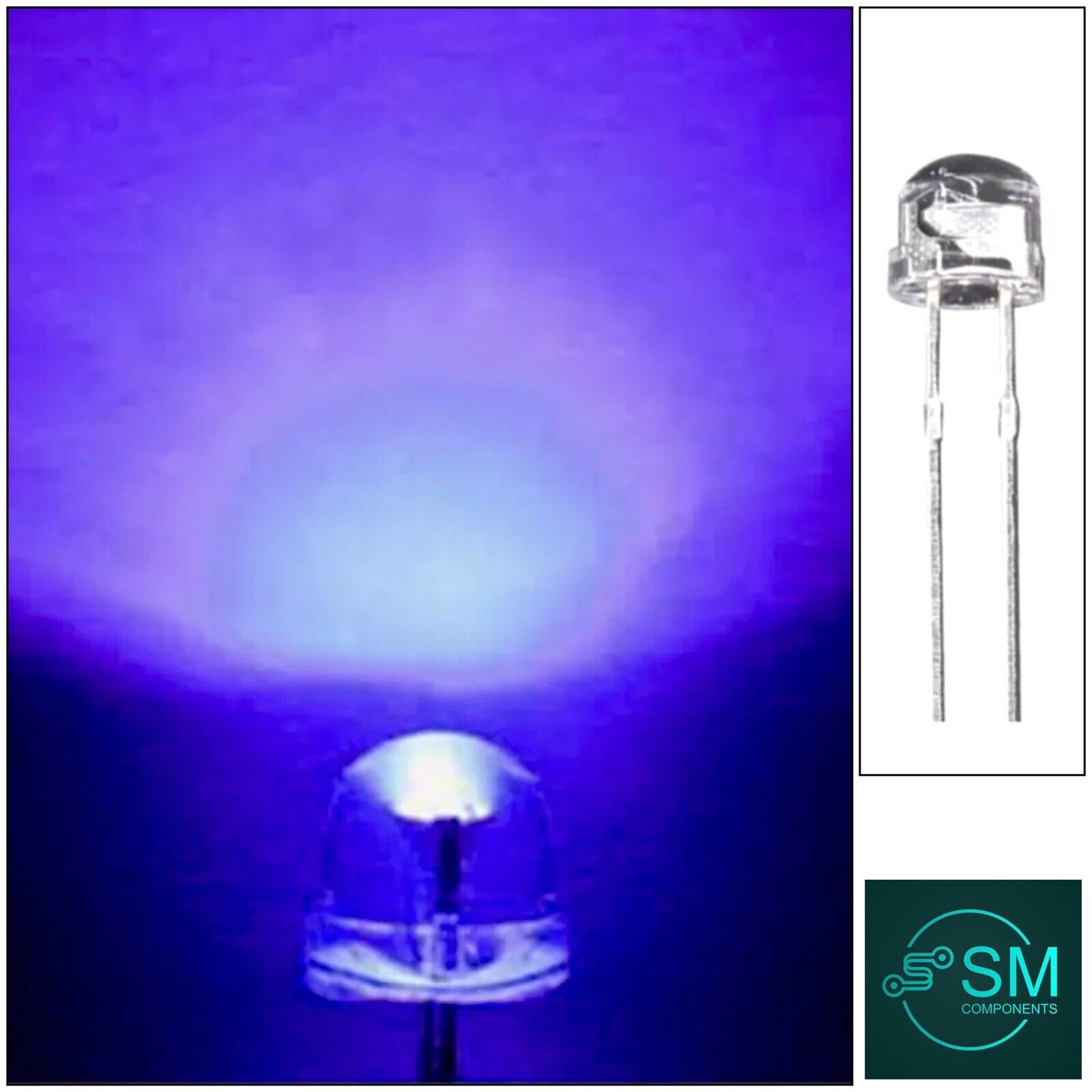 25 Stück LED 5mm straw hat UV ultraviolett, Kurzkopf, Flachkopf 110 25 Stück LED 5mm straw hat UV ultraviolett, Kurzkopf, Flachkopf 110