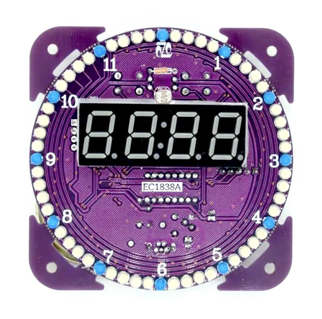 DIY EC1838B Rotating LED Electronic Digital Clock Temperature Display ...