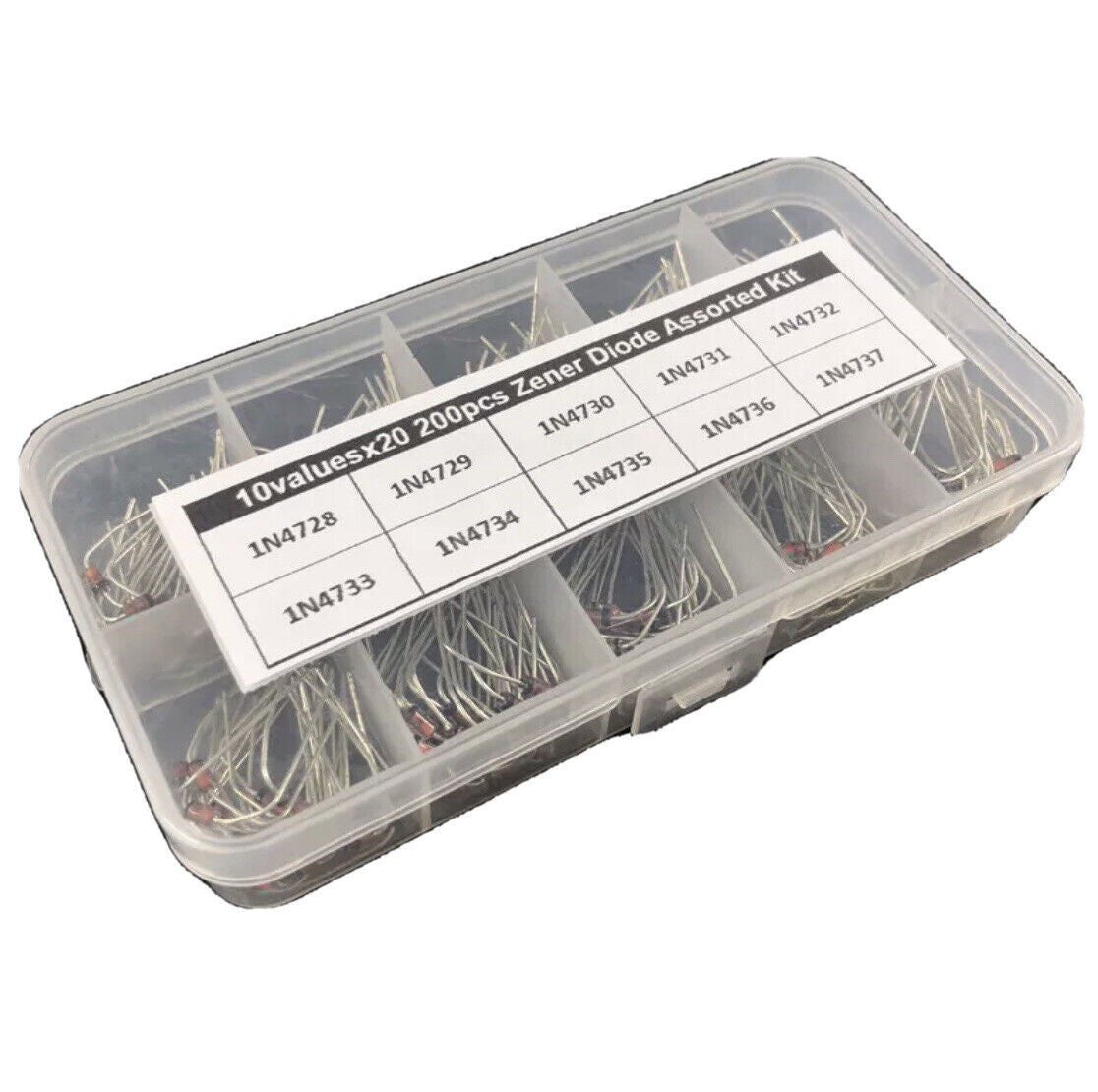 400PC Zener Diode Kit 1N4728~1N4737 DIY Electronic Component Kit 3.3V ...