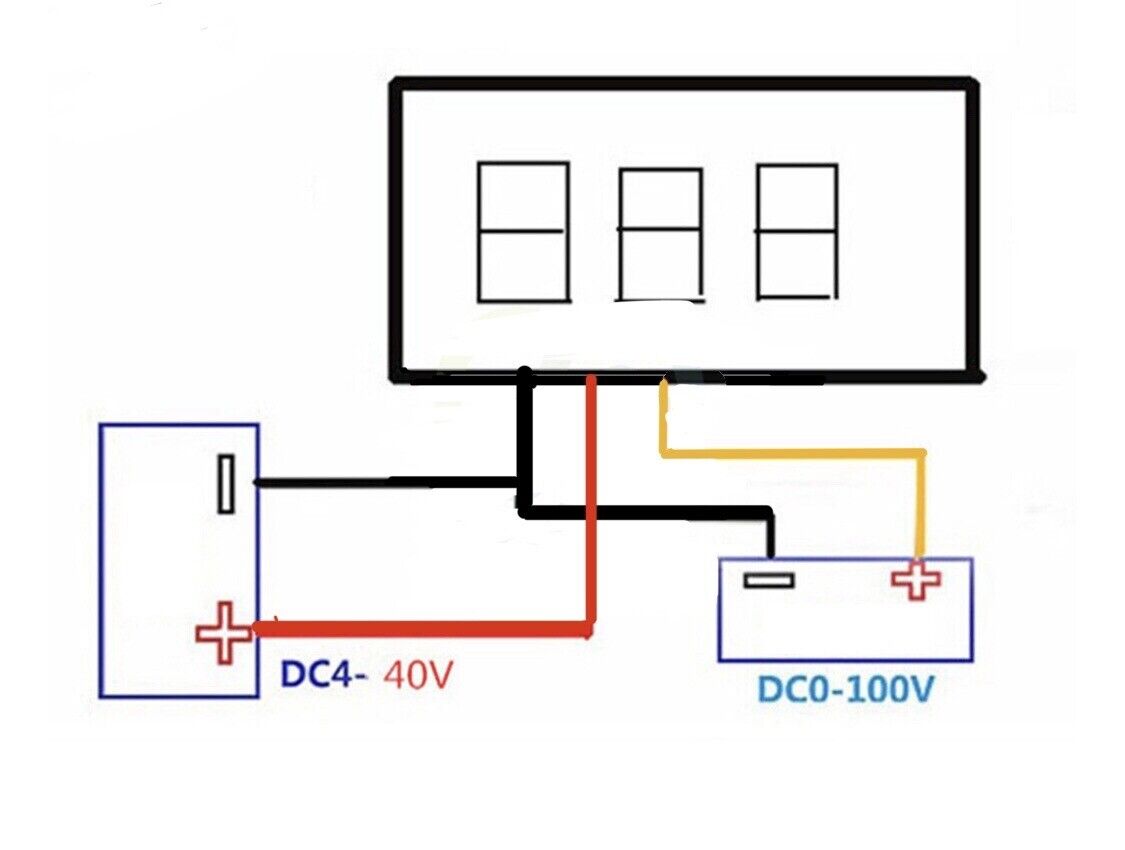 2PCS 0.28” DC 0-100V 3-Wire Voltage Meter Voltmeter With BLUE LED Display