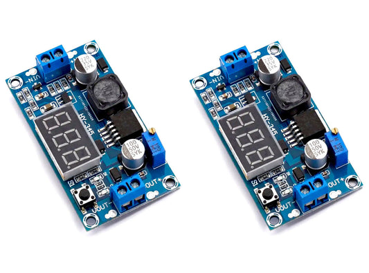 2PCS - XL6009 DC-DC Variable Voltage Boost Step-Up Regulator Module With Display