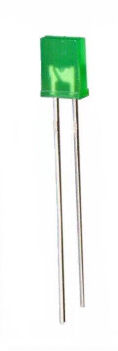 100pcs GREEN 2x5x7mm Diffused GREEN Resin Rectangle Led Light Emitting ...