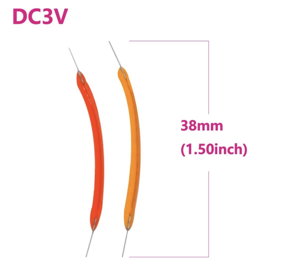 6pcs DC3V 38mm RED Light Emitting Diode Super Flexible Silicone Filament LED
